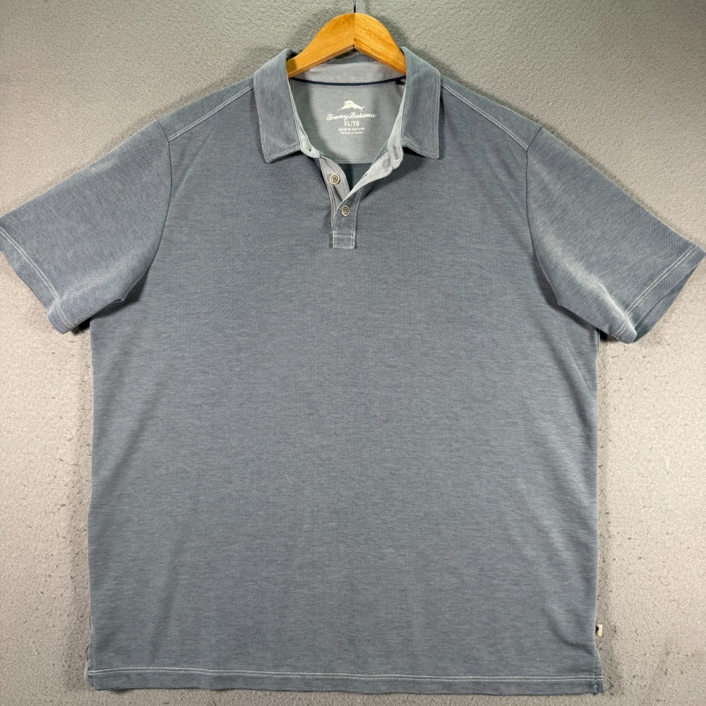 Tommy Bahama Polo Shirt Mens‎ XL Blue Sport Island Casual Comfort Performance